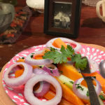 Papaya onion cucumber salad