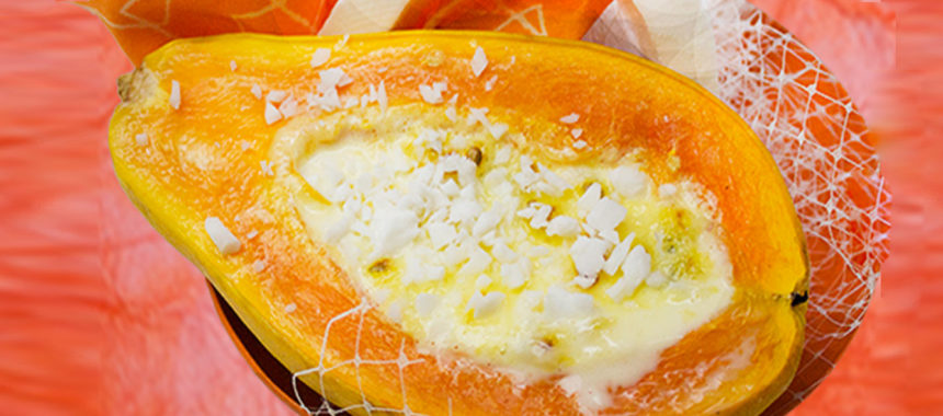 Rosemary’s passionate papaya creme brulee