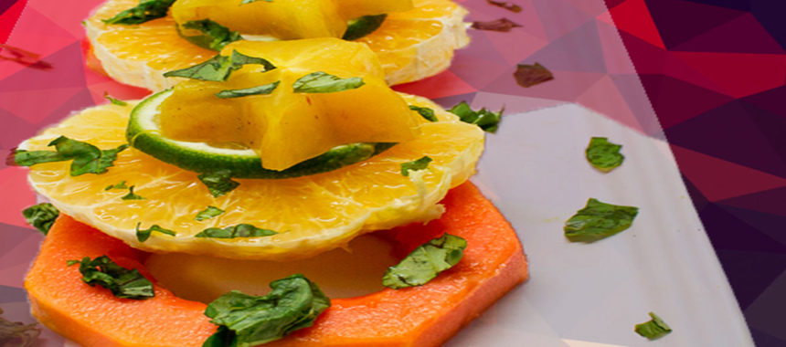 Tropical fruit tower salad