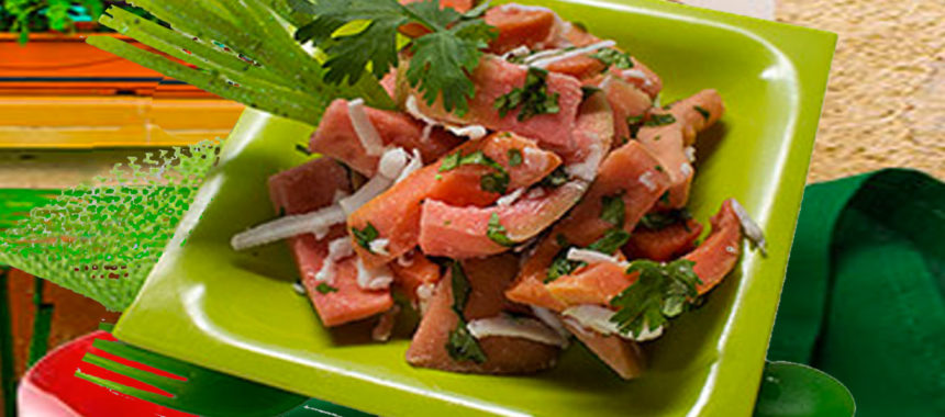 Simple red guava salad