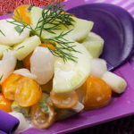 Creamy cucumber and lychee salad