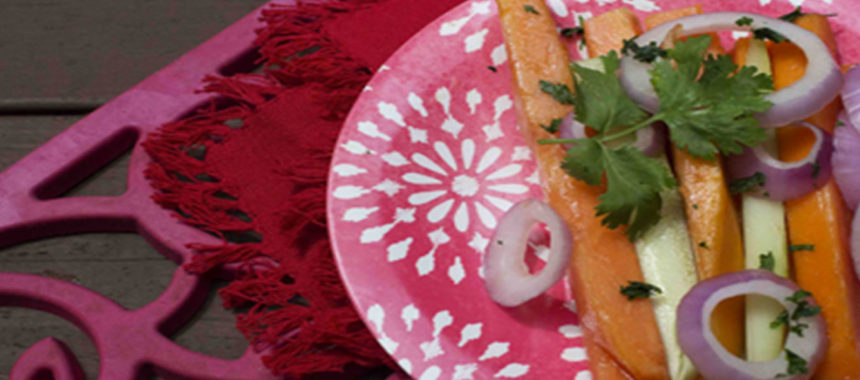 Caribbean Red onion cucumber salad