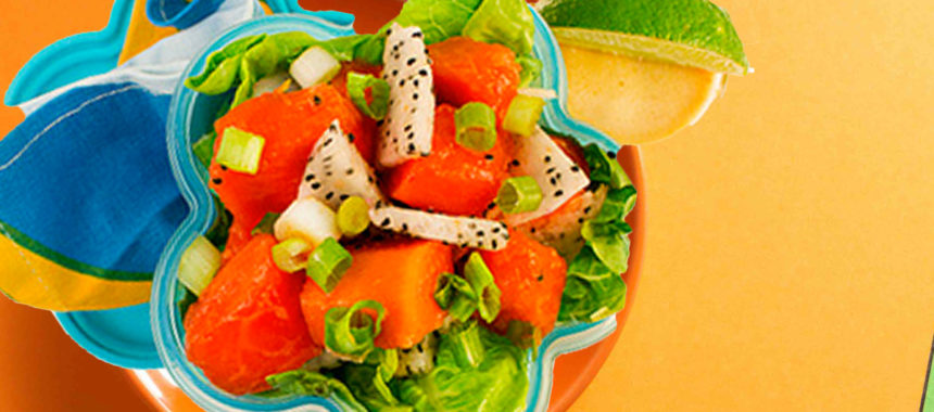Caribbean fruit salad with brown sugar vinaigrette