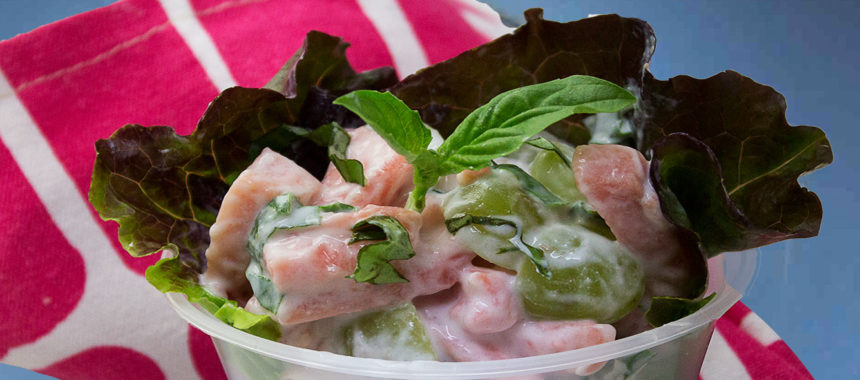 Guava and grape basil salad