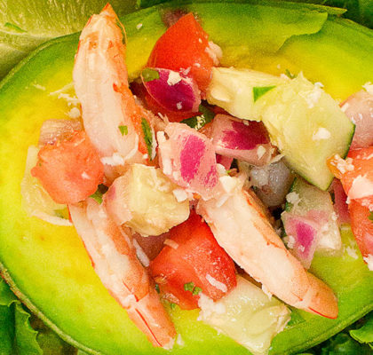 Shrimp tropical avocado salad
