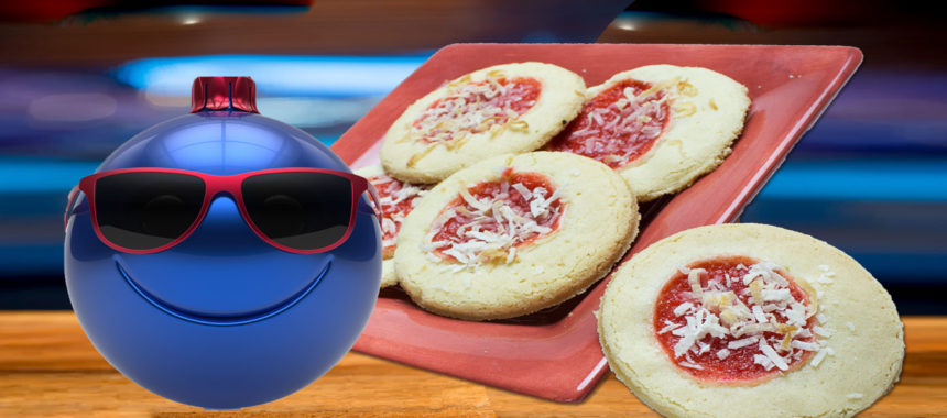 Caribbean Red Thumbprint Cookies