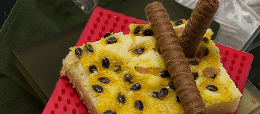 Passionfruit tropical pudding bars