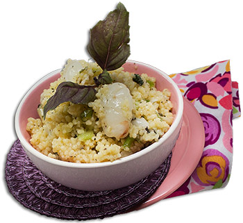 Lychee couscous salad
